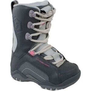 LTD Snow Snowboard Boots Ankle Support Gray Pink Girl 6 Winter Kid Child Outdoor